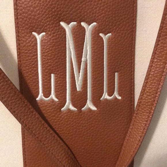 canvas monogrammed tote bag initials L L M LLM LML - Picture 3 of 3